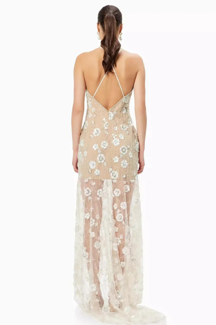 Retusa Embellished Mesh Gown - FINAL SALE