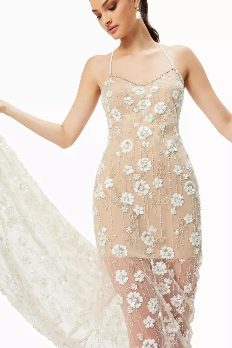 Retusa Embellished Mesh Gown - FINAL SALE