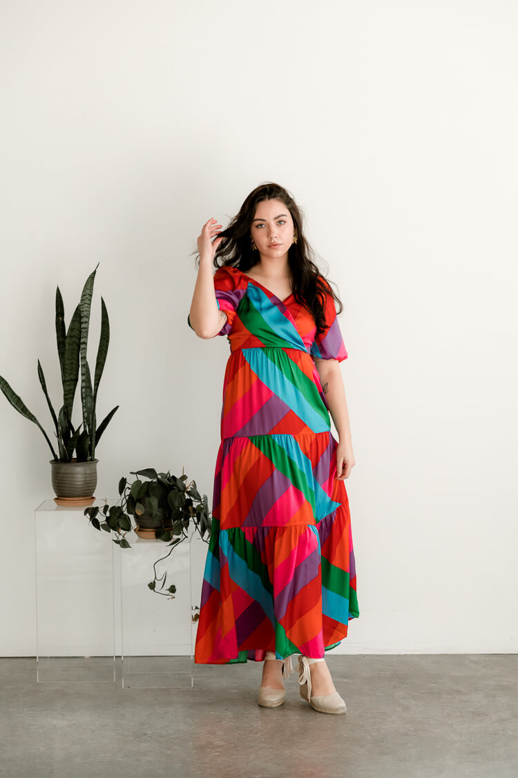 Riviera Maya Rainbow Maxi Dress - FINAL SALE