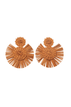Rosario Iraca Palm Earrings - Orange
