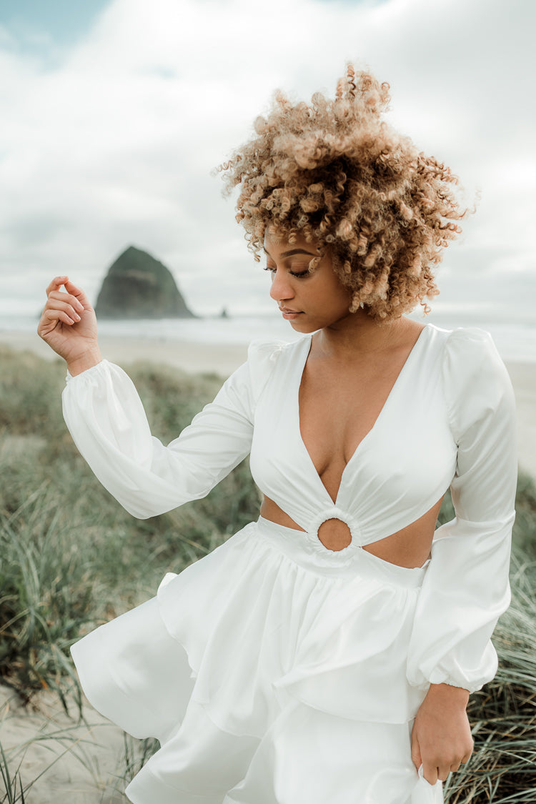 Rya White Silky Cutout Mini Dress - FINAL SALE