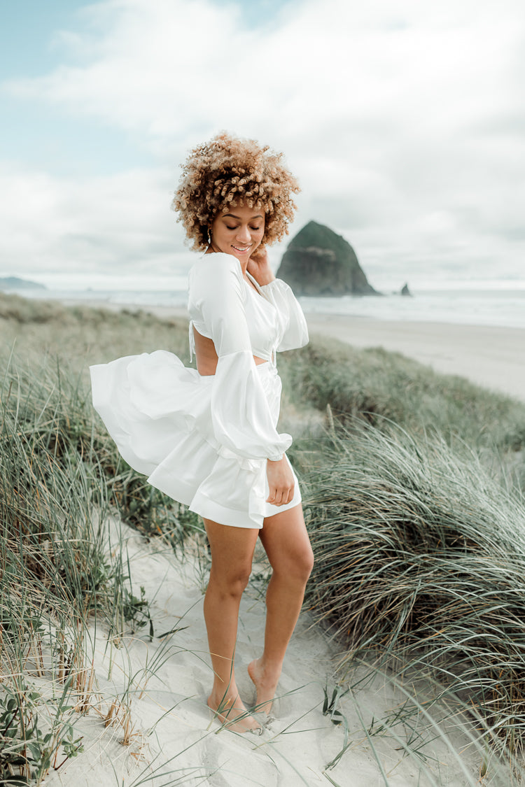 Rya White Silky Cutout Mini Dress - FINAL SALE
