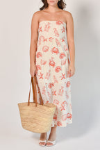 Kleo Shell Print Strapless Maxi Dress