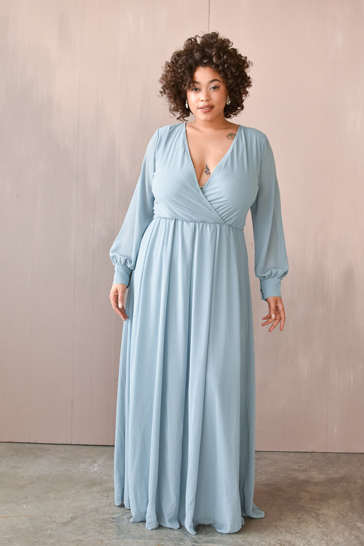 Georgie Slate Blue Wrap Dress - FINAL SALE