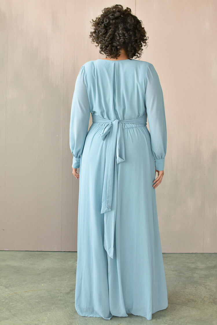 Georgie Slate Blue Wrap Dress - FINAL SALE