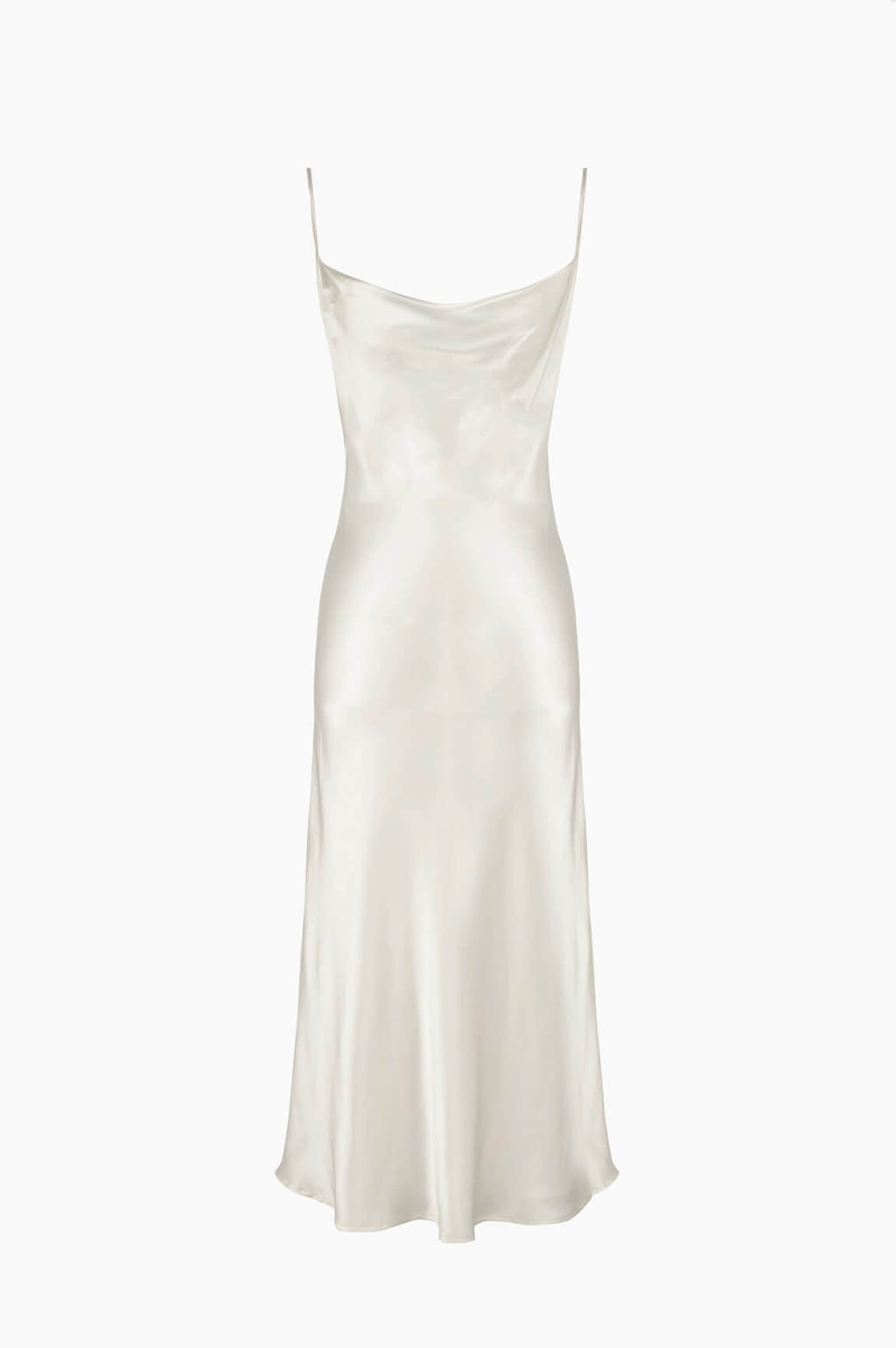 Silk 90's Style White Slip Dress