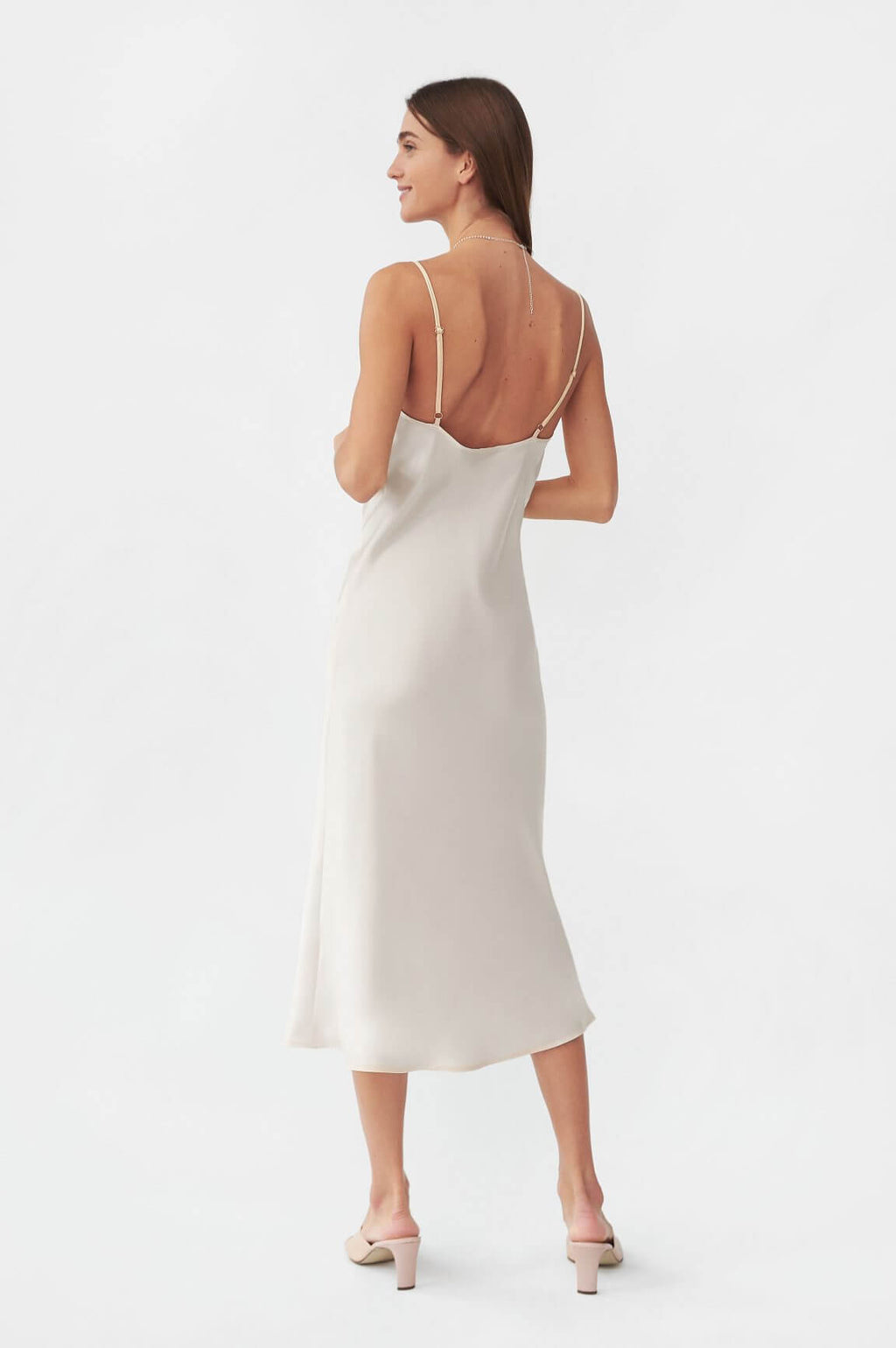 Silk 90's Style White Slip Dress