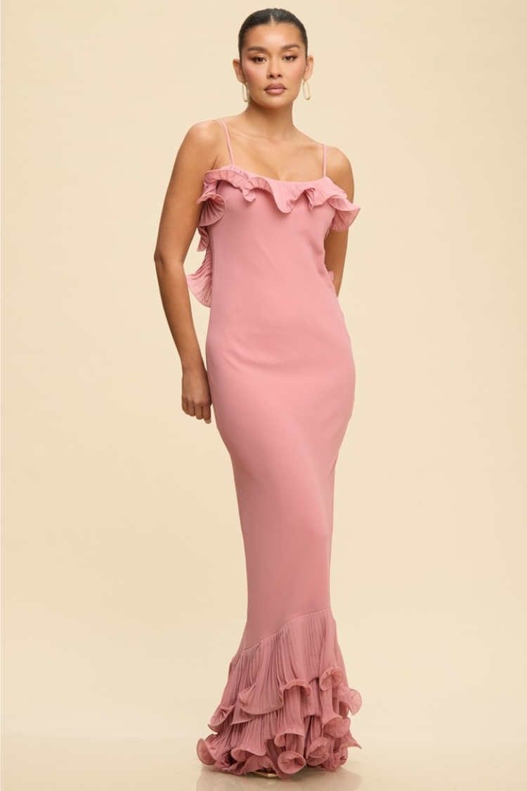 Sloane Ruffle Maxi Dress - Blush