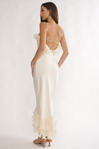 Sloane Cream Ruffle Midi Dress