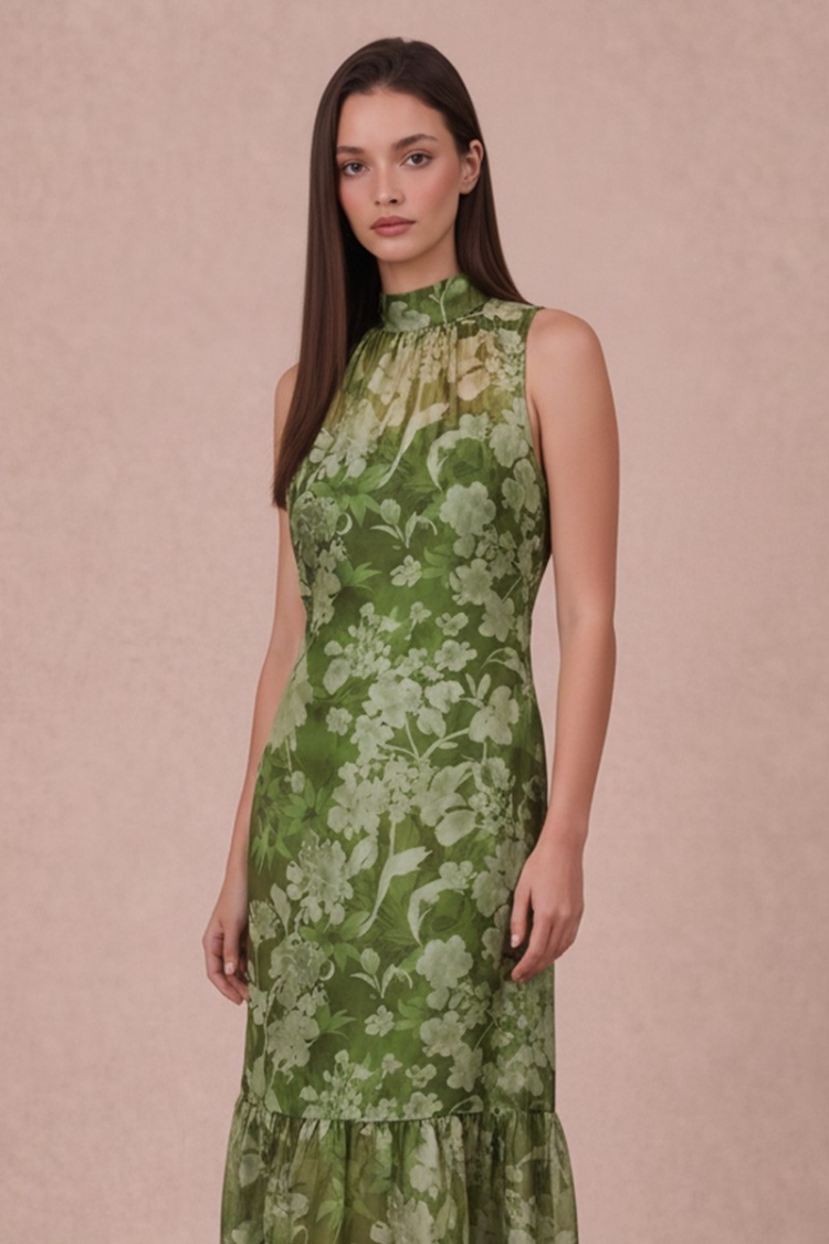 Sonoma Olive Floral Maxi Dress