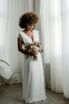 Starry Eyed Glitter Star Mesh Maxi - White