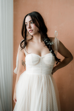 Swiss Dot Mesh Midi Dress - Cream - FINAL SALE