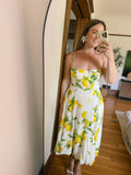 Positano Summer Lemon Midi Dress - FINAL SALE