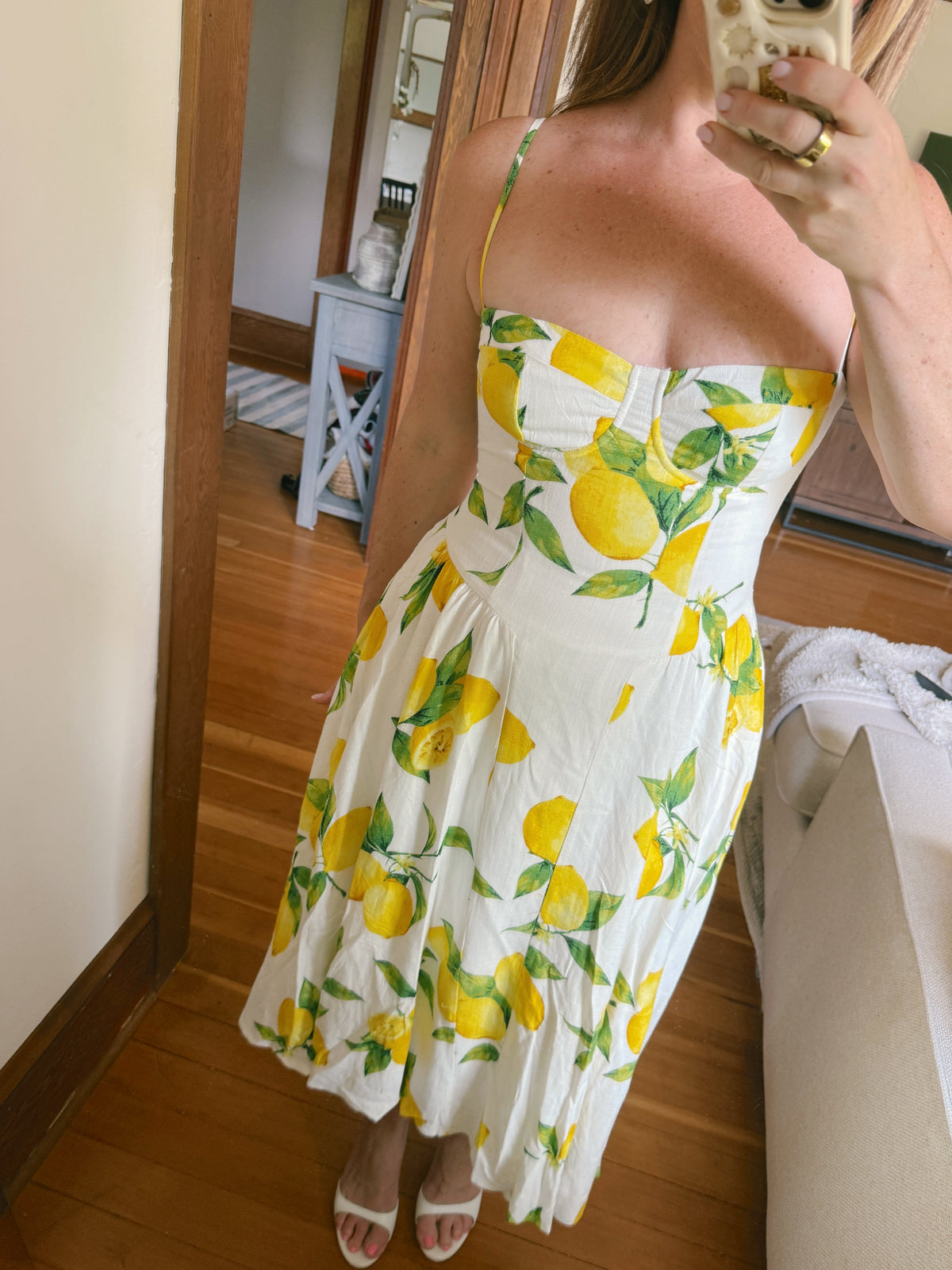 Positano Summer Lemon Midi Dress - FINAL SALE
