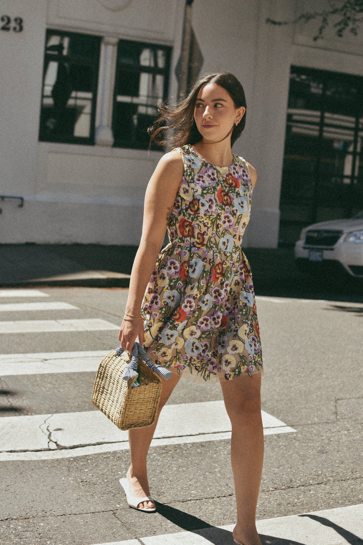 Oxfordshire Floral Embroidered Mini Dress
