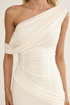 Thalia Draped Maxi Dress - Ivory