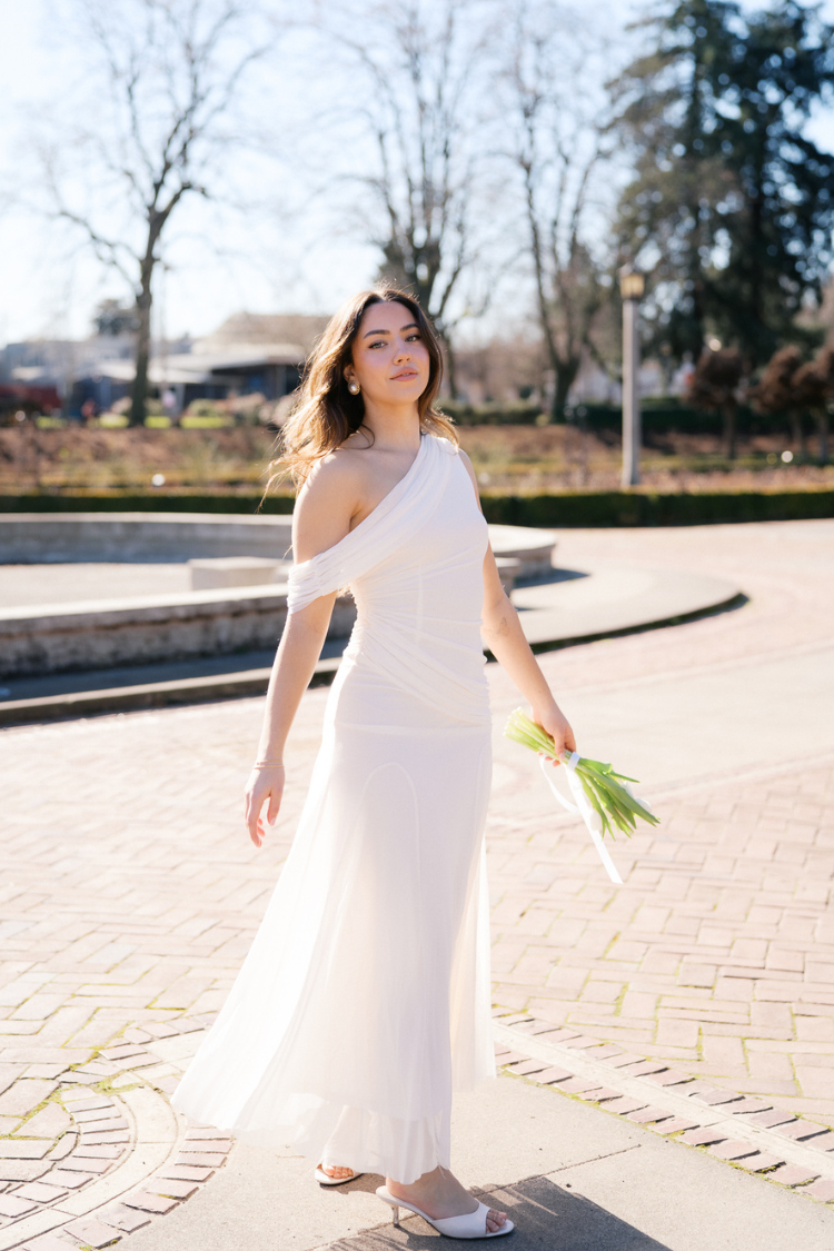Thalia Draped Maxi Dress - Ivory