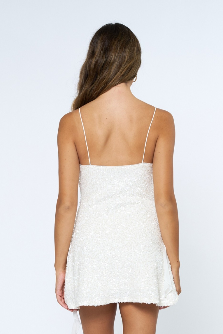 The Last Fling White Sequin Mini