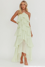 The Vivienne Sage Ruffle Maxi Dress