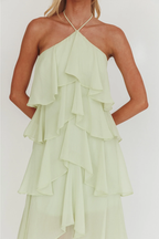 The Vivienne Sage Ruffle Maxi Dress