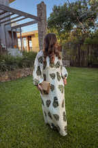Tropical Escape Palm Print Midi Dress