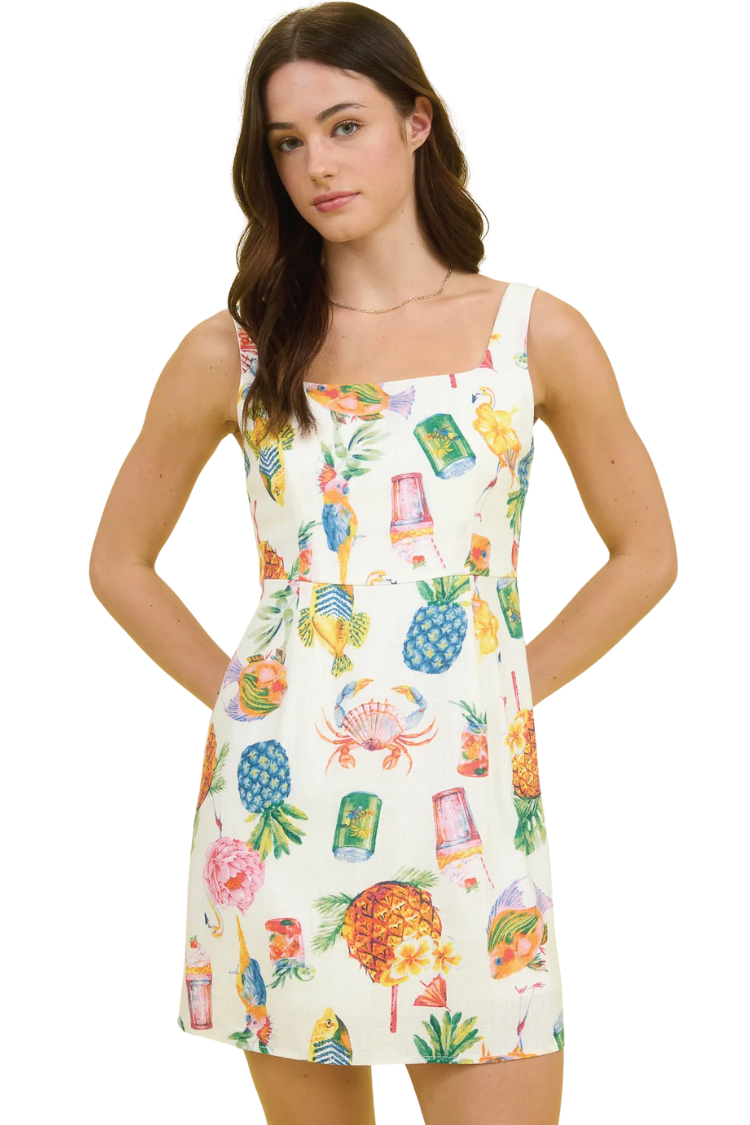 Penelope Cruise Tropical Shell Mini Dress