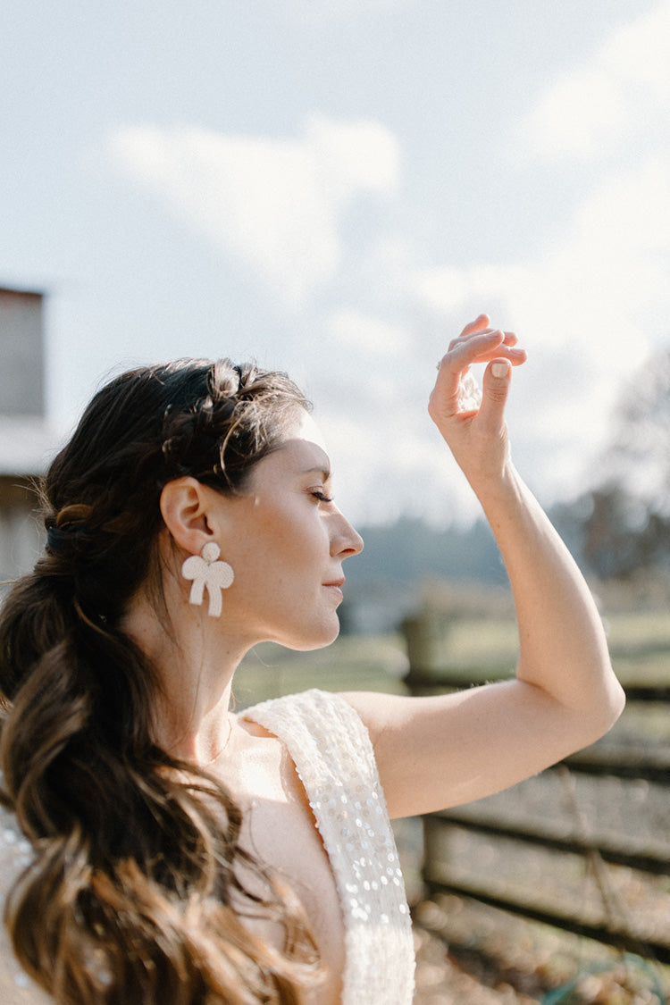 Valentina Beaded Bow Earrings