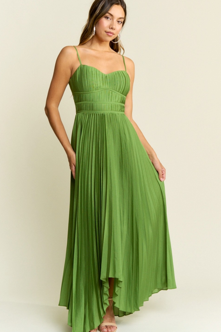 Verdelle Pleated Maxi Dress