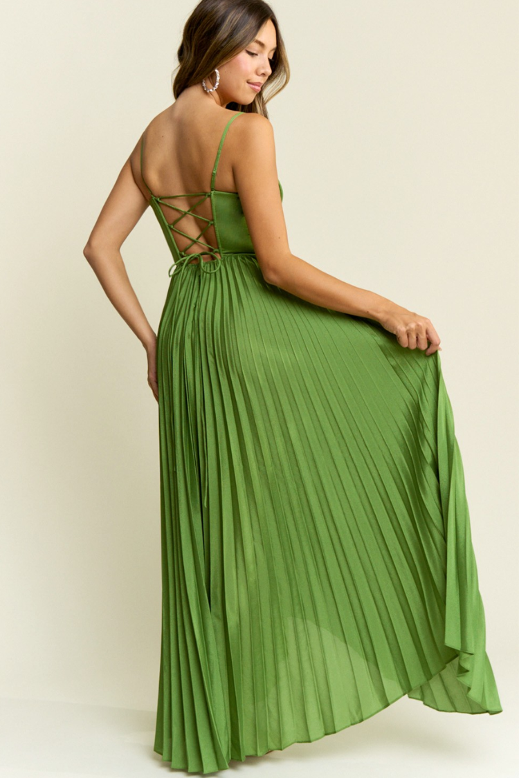 Verdelle Pleated Maxi Dress