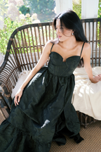 Victoria Brocade Maxi Dress - Olive Green