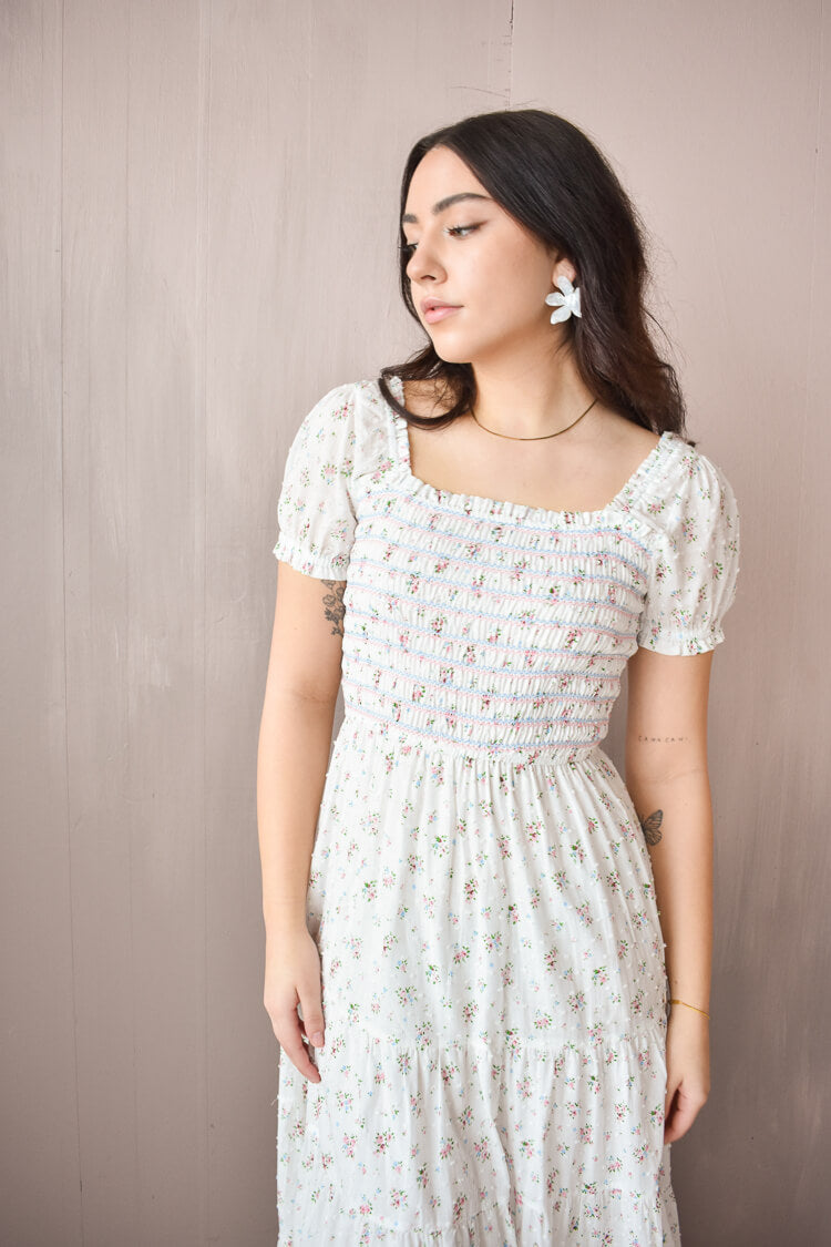 Violet Ditsy Floral Maxi Dress