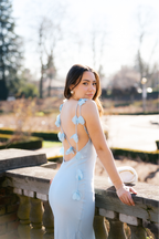 Vittoria Maxi Dress with 3D Petal Details