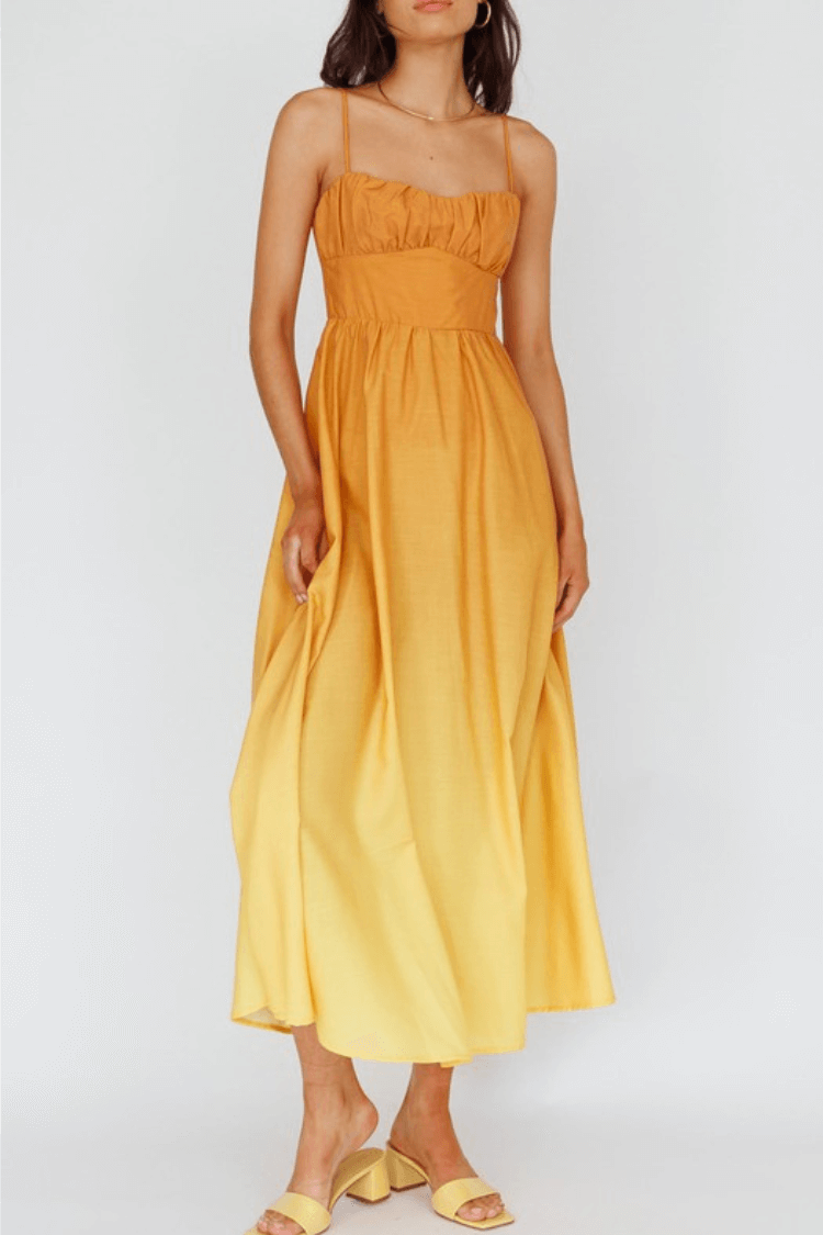 Wailea Sunset Ombre Maxi Dress - Orange - FINAL SALE