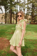 Walking Down the Aisle Lime Mini Dress - FINAL SALE