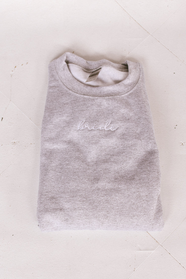 Embroidered Bride Grey Sweatshirt