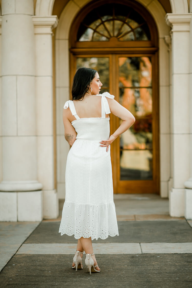 Eliza White Eyelet Midi Dress - FINAL SALE