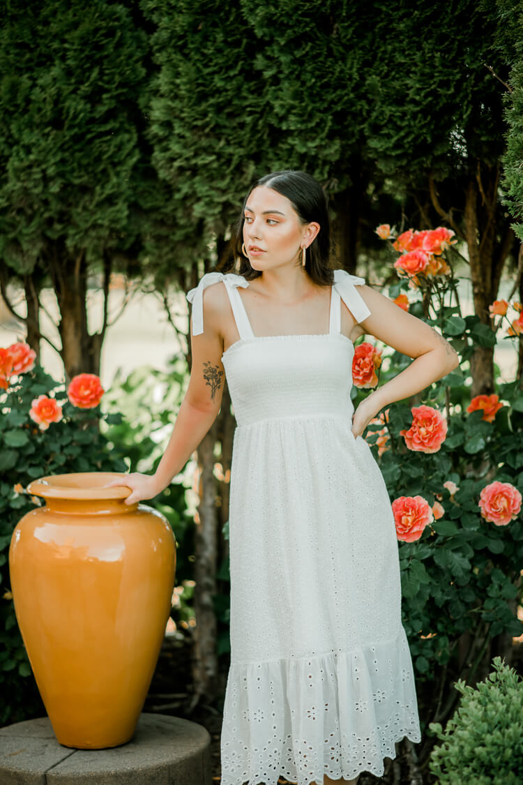 Eliza White Eyelet Midi Dress - FINAL SALE