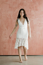 Jana Deep V Lace Midi Dress - FINAL SALE