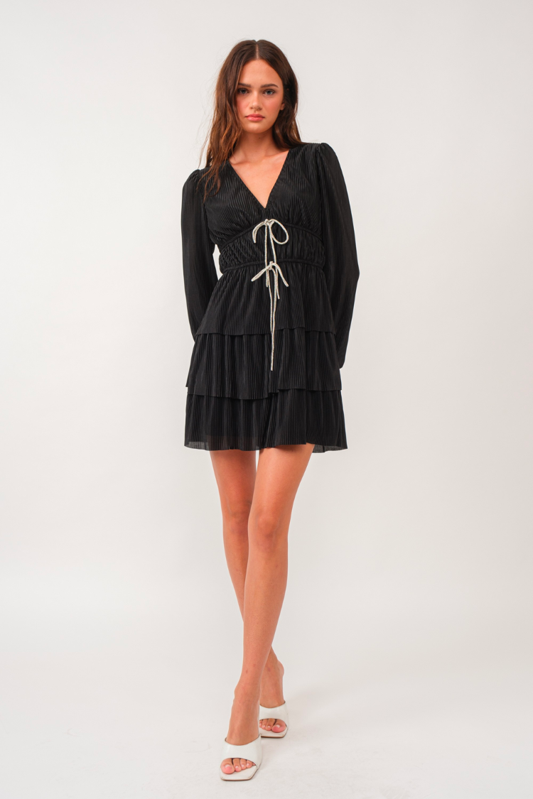 Wren Rhinestone Bow Mini Dress - FINAL SALE