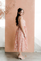 Alexandra Pink Jacquard Midi Dress - FINAL SALE