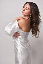 Always Celebrating White Mini Dress with Puff Sleeves