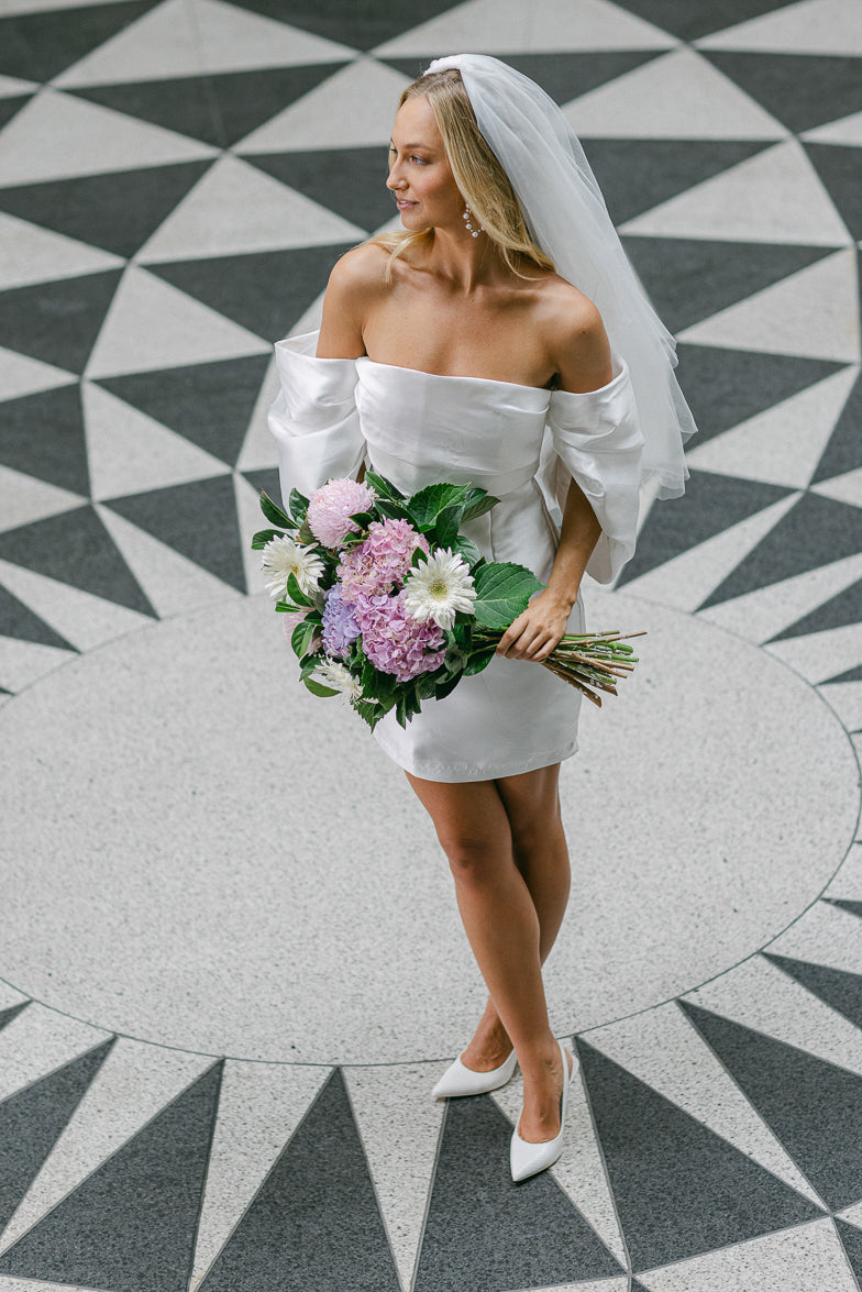 Always Celebrating White Mini Dress with Puff Sleeves