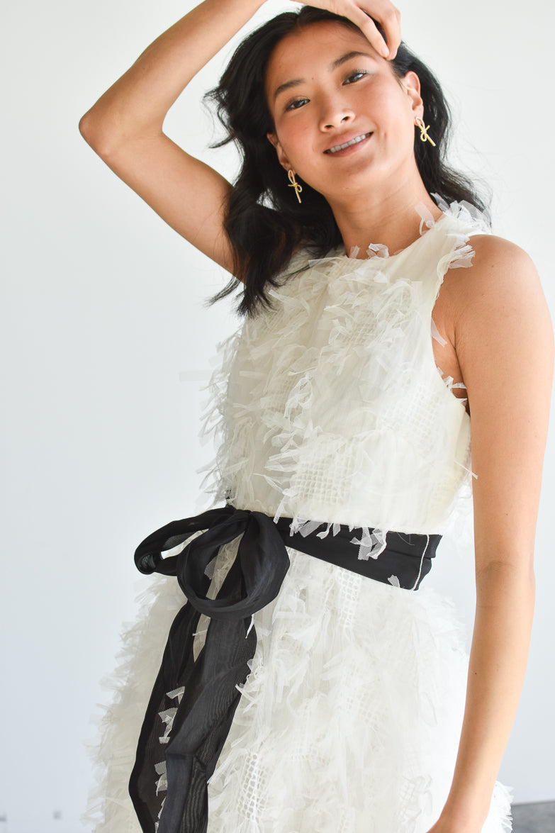 Audrey 3D Fringe Maxi Dress