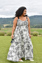 Beatrice Black and White Toile Maxi Dress - FINAL SALE