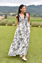 Beatrice Black and White Toile Maxi Dress - FINAL SALE