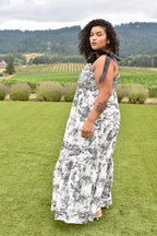 Beatrice Black and White Toile Maxi Dress - FINAL SALE