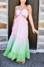Byron Bay Ombre Cutout Maxi Dress