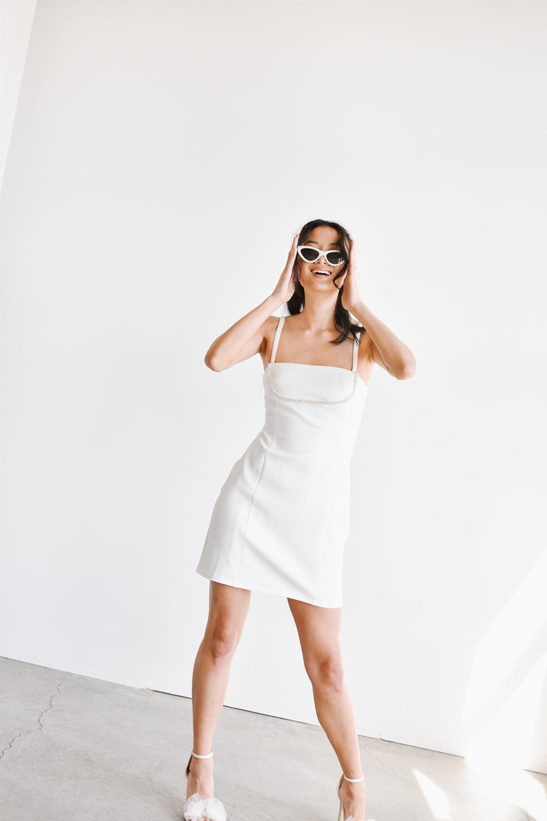 Colette Mini Dress with Pearl Detail