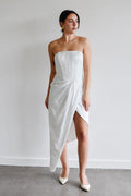 Darlington White Corset Midi Dress - FINAL SALE