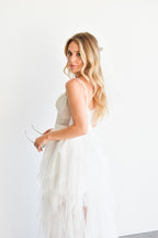 Elysée Lace Bustier Tulle High Low Maxi Dress